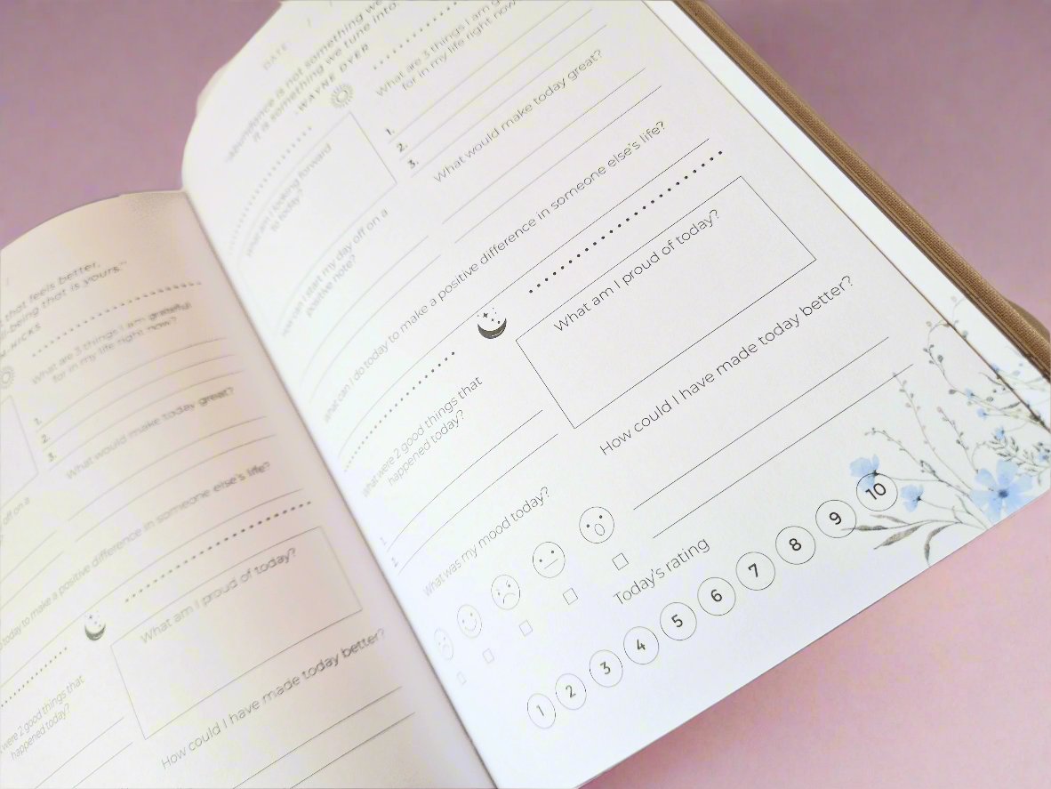 Premium Journal | My Daily Self Care Journal | A5 Gratitude Journal Cream | Journal/Diary | Gold Detail | Gift Idea