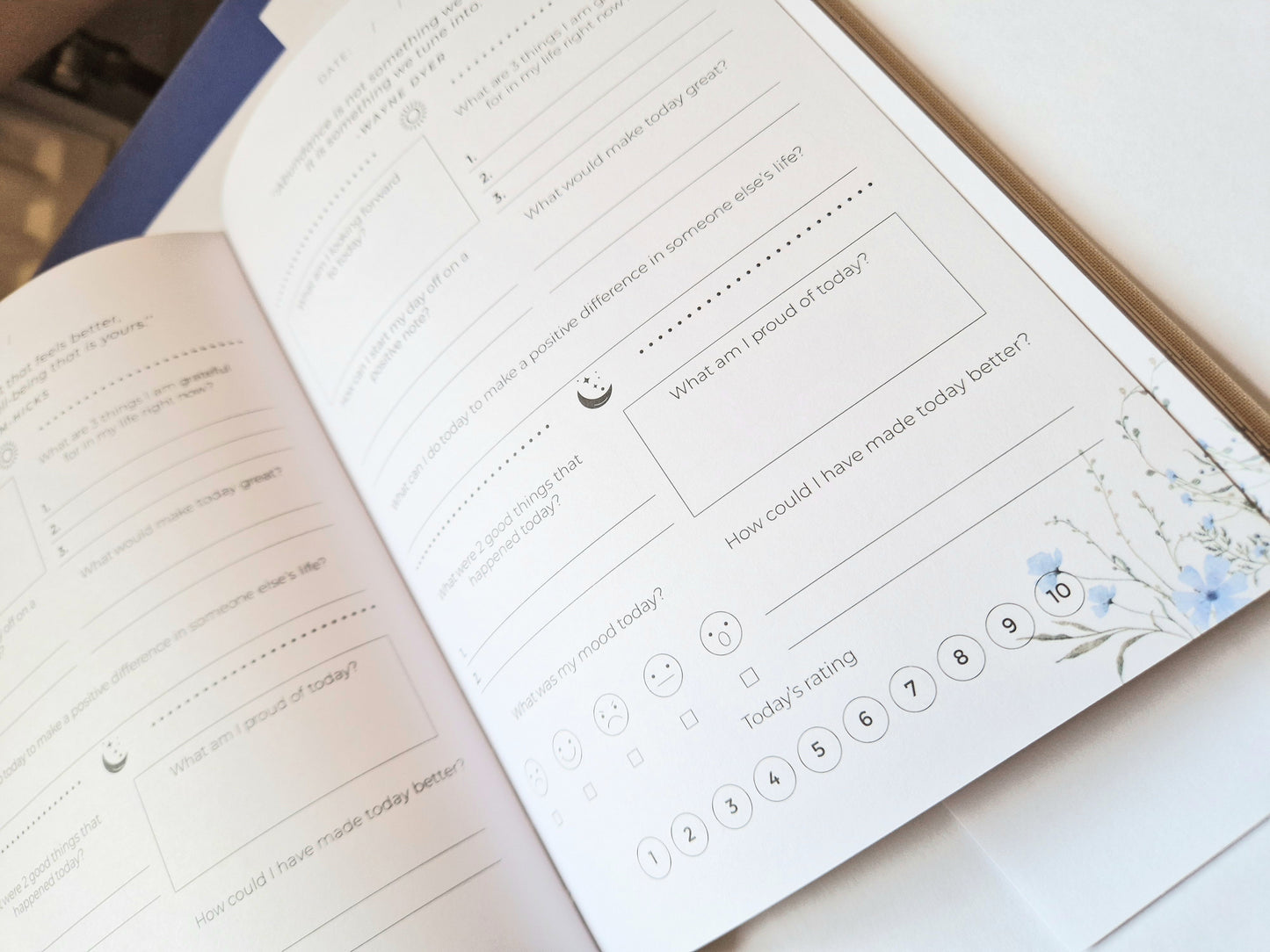 Premium Journal | My Daily Self Care Journal | A5 Gratitude Journal Grey | Journal/Diary | Gold Detail | Gift Idea | Health