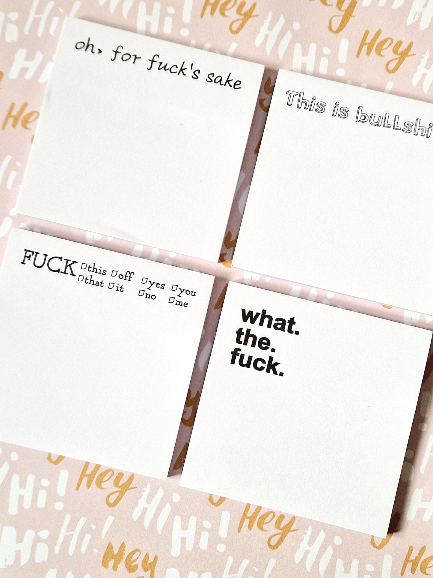 This is Bullsh!t | 4 Pack Funny Sticky Notes | Naughty Gift idea | Office supplies | Notes | Black & White |