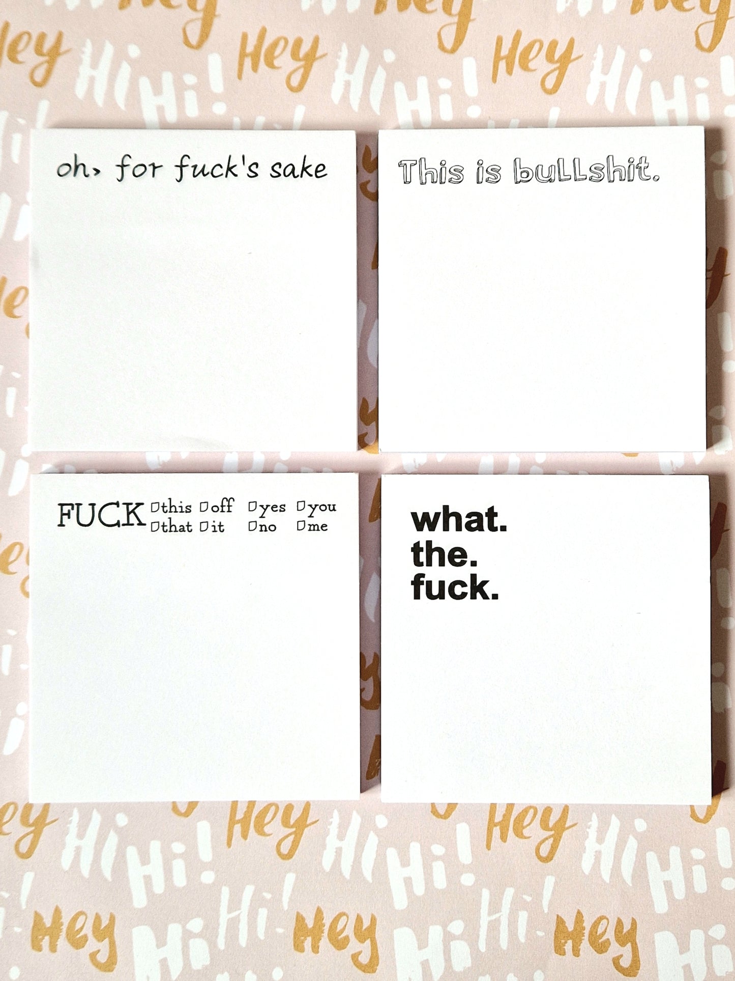 This is Bullsh!t | 4 Pack Funny Sticky Notes | Naughty Gift idea | Office supplies | Notes | Black & White |