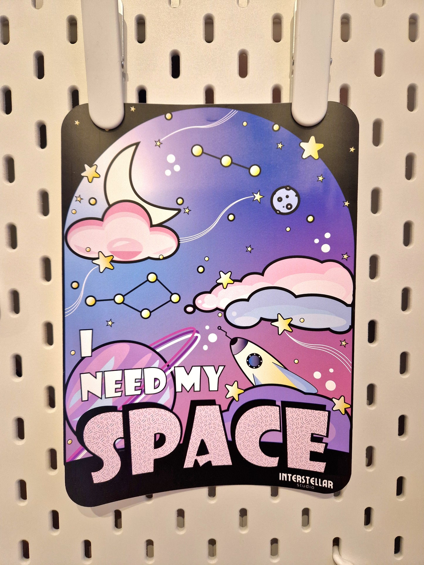 I Need My Space Print! | Space Theme Girly wall print | Home Décor | Wall Art | Art Print | Gift Idea | Gift Idea for Her | Artwork |