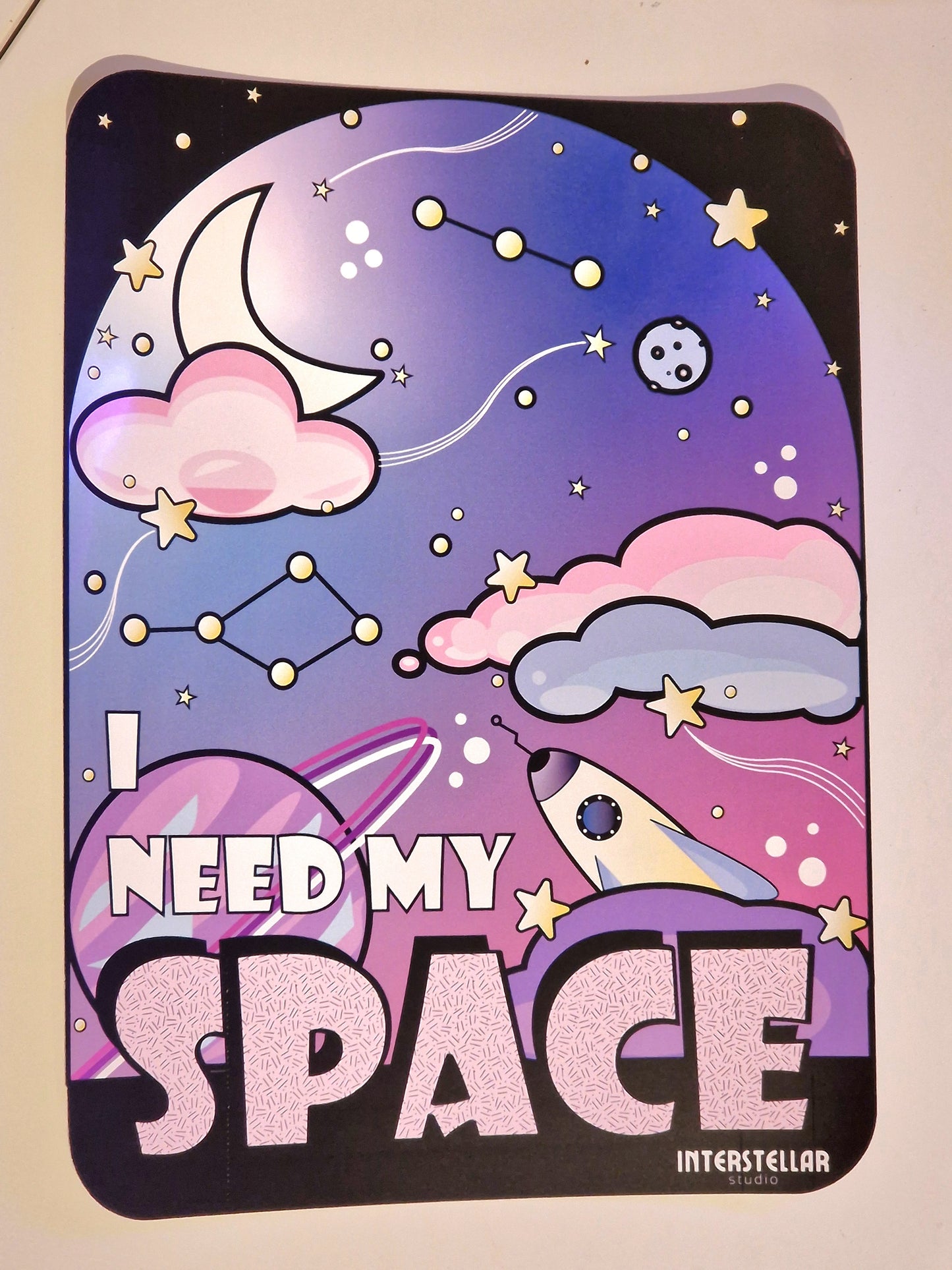 I Need My Space Print! | Space Theme Girly wall print | Home Décor | Wall Art | Art Print | Gift Idea | Gift Idea for Her | Artwork |