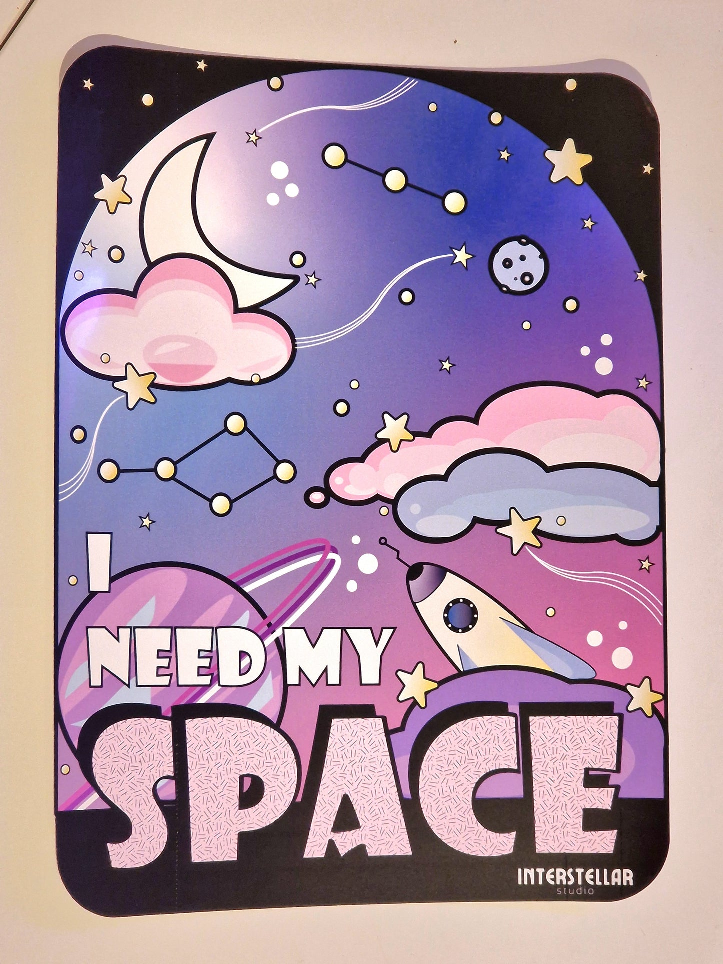 I Need My Space Print! | Space Theme Girly wall print | Home Décor | Wall Art | Art Print | Gift Idea | Gift Idea for Her | Artwork |
