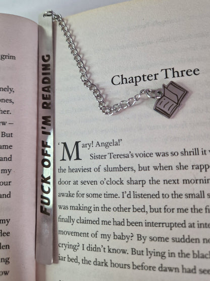 Fuck Off I'm Reading! Bookmark - Funny Gift For Book Lover - Bookworm - Reading Enthusiast - Stationary gift idea - Stainless Steel.