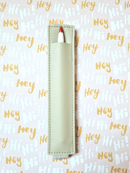 Personalised Faux Leather Premium Pen Holder - Notebook | Journal Accessories | Pen Accessory | Gift Idea | Stationary | Back to Uni | Grey