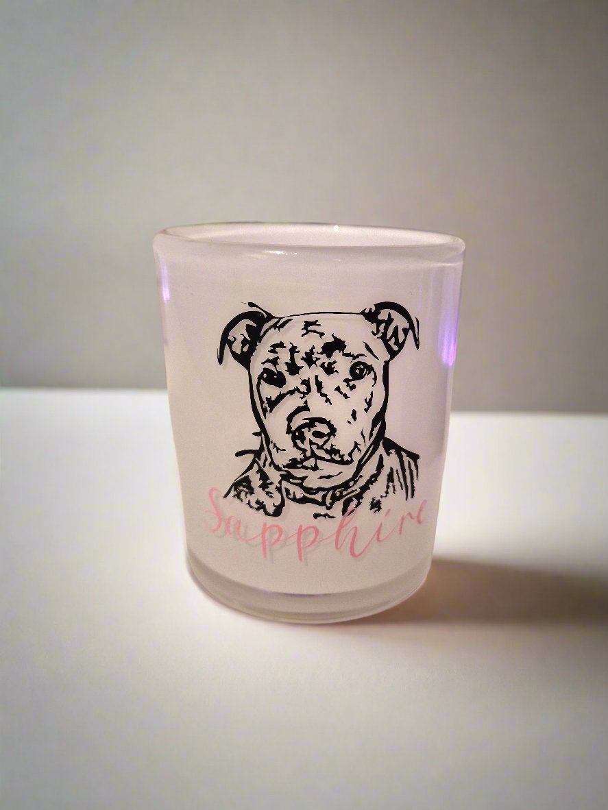 Custom Memorial Candle Holder - Glass
