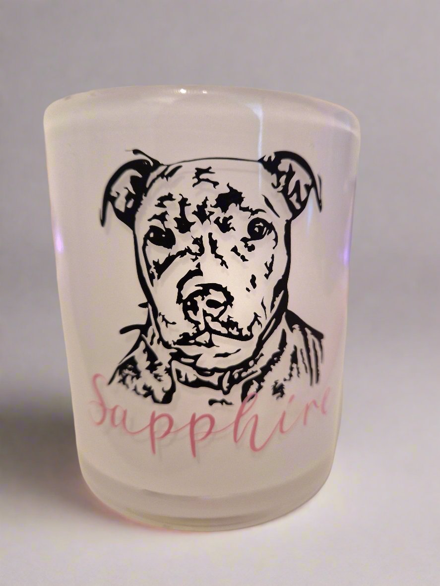 Custom Memorial Candle Holder - Glass