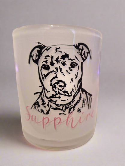 Custom Memorial Candle Holder - Glass