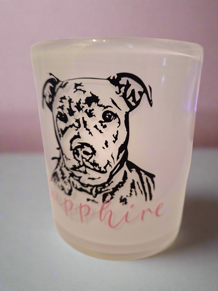 Custom Memorial Candle Holder - Glass