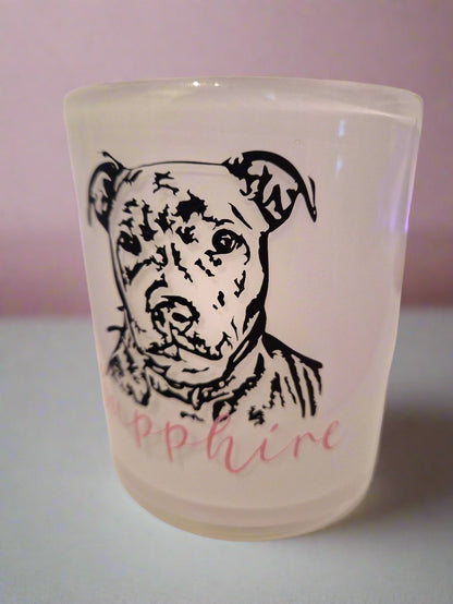 Custom Memorial Candle Holder - Glass