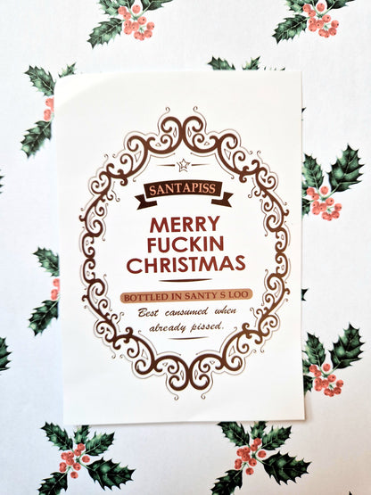 Christmas Wine Bottle Labels | Alcohol Label | Funny Christmas Stickers | Gift Idea | Unique gifts | Santa | Elf | Xmas | Bottle Labels |