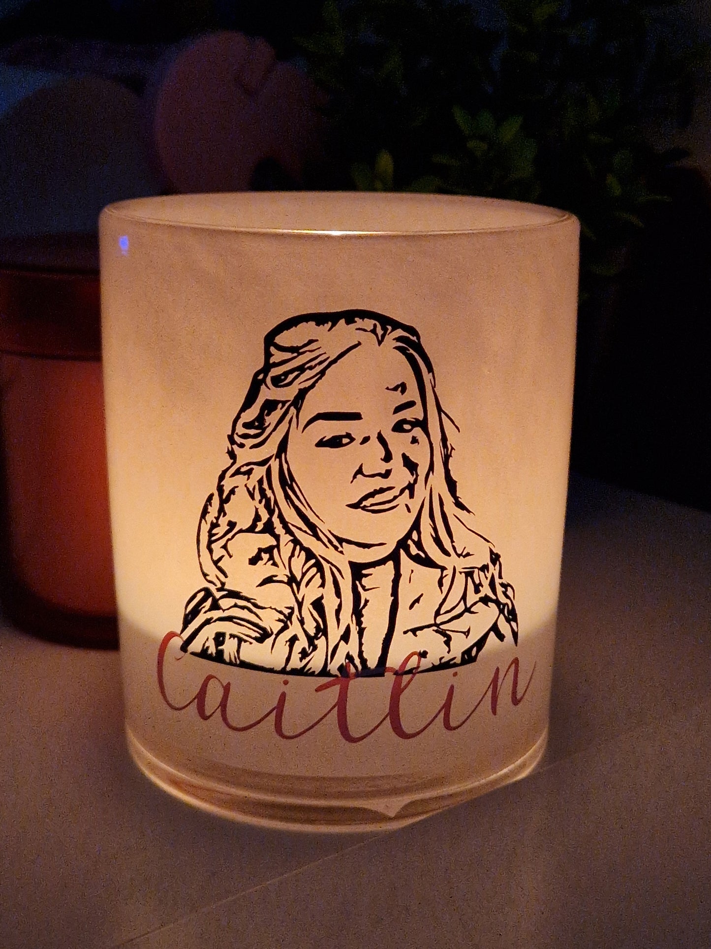 Custom Memorial Candle Holder - Glass