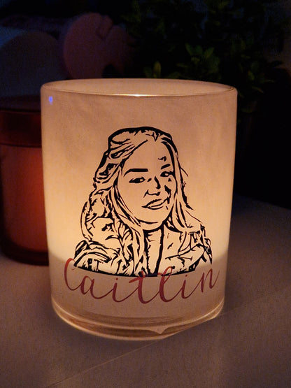 Custom Memorial Candle Holder - Glass