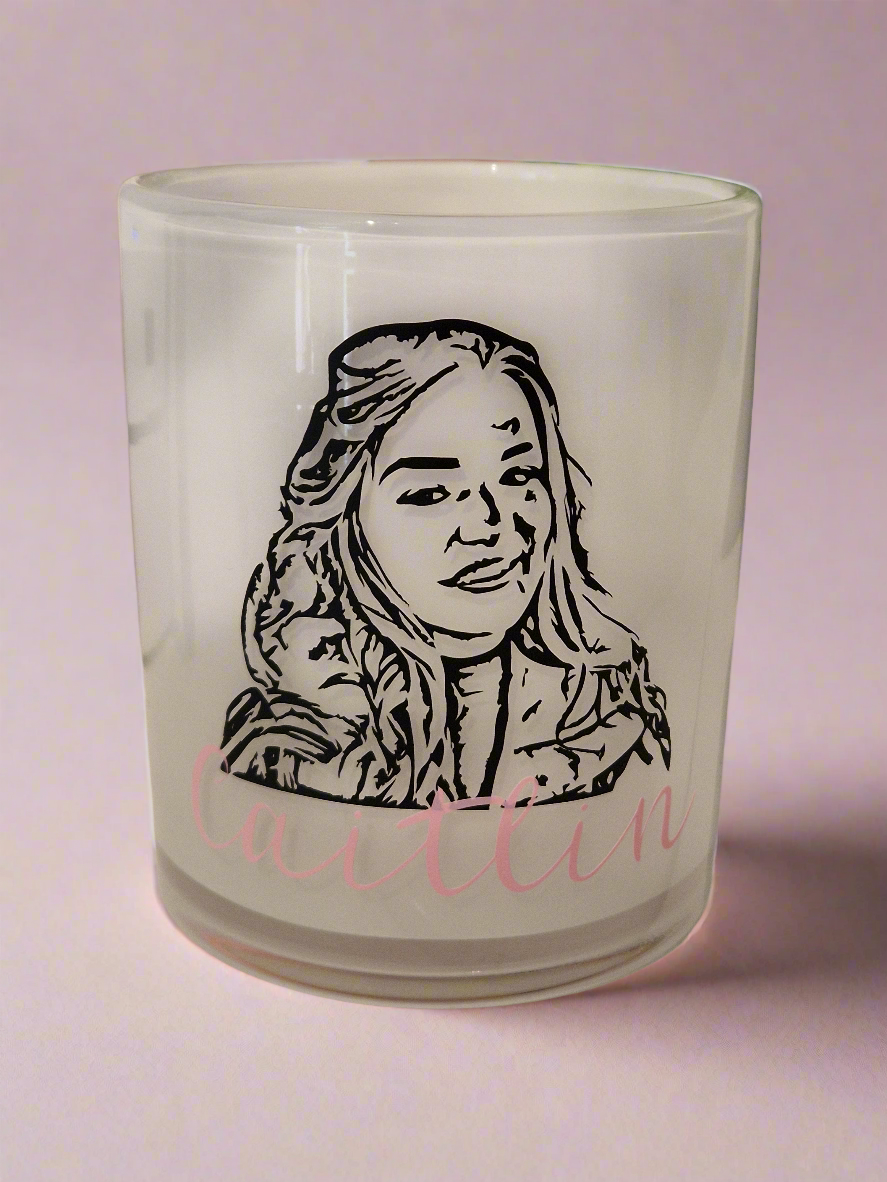 Custom Memorial Candle Holder - Glass