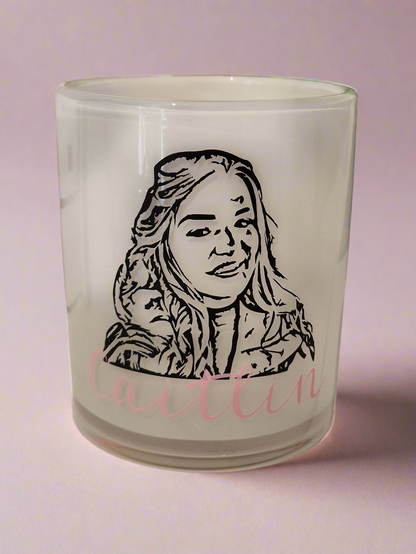 Custom Memorial Candle Holder - Glass