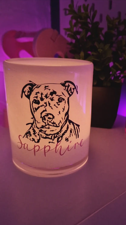 Custom Memorial Candle Holder - Glass