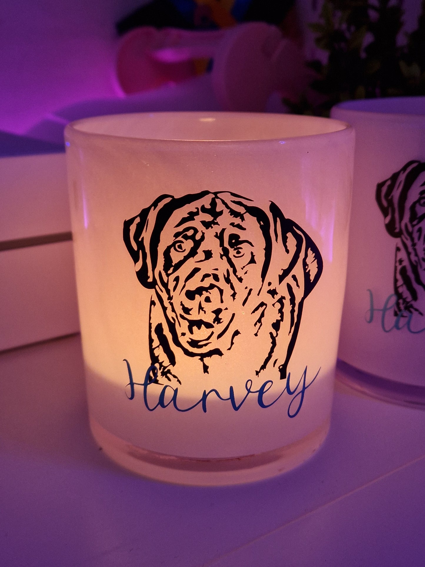 Custom Memorial Candle Holder - Glass